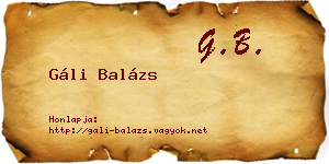 Gáli Balázs névjegykártya